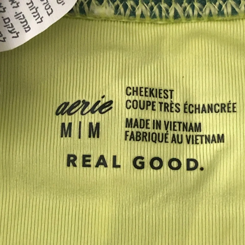 aerie Green & Yellow Patterned Bikini Bottoms
